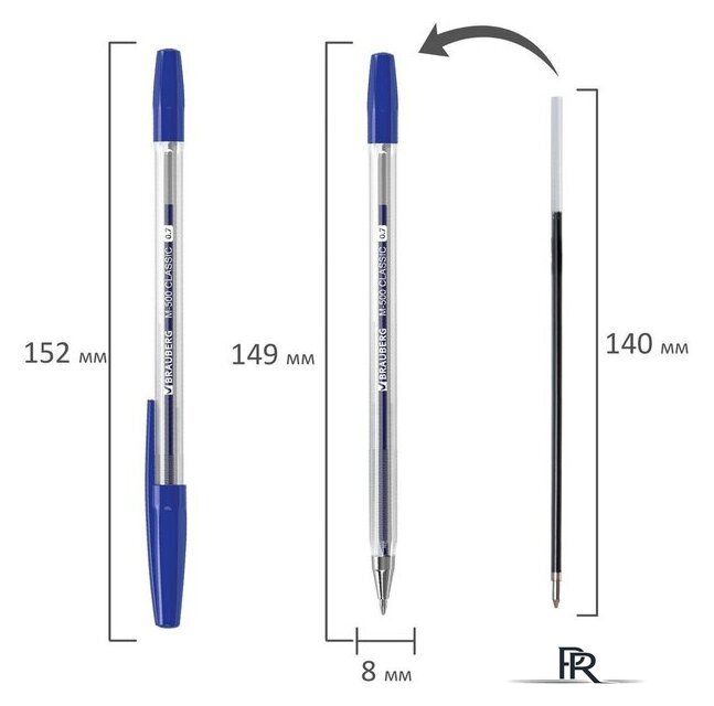 Набор шариковых ручек BRAUBERG M-500 143454 (10 шт.) - Изображение №8 — Интернет-магазин ПроЗаказ