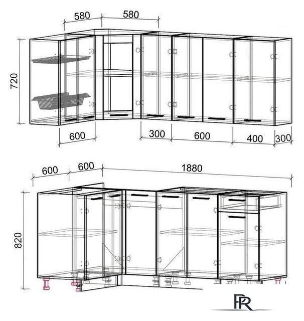 Готовая кухня Интерлиния Мила 12x19 без столешницы (белый платинум) - Изображение №2 — Интернет-магазин ПроЗаказ