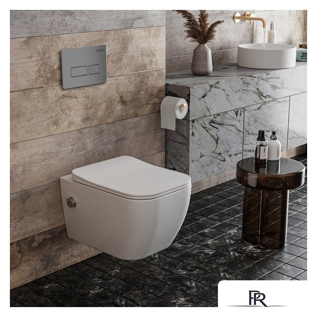 Унитаз подвесной Roxen Cube Bidet One Rimless 6 в 1 StounFix Dual Fresh 608961 (кнопка: матовая) - Изображение №9 — Интернет-магазин ПроЗаказ
