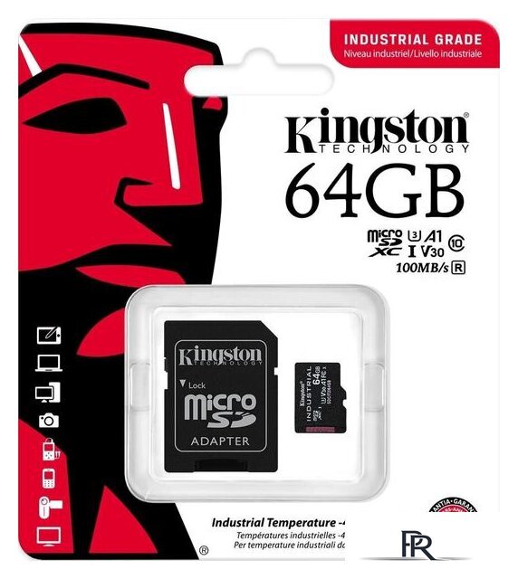 Карта памяти Kingston Industrial microSDXC SDCIT2/64GB 64GB (с адаптером) - Изображение №3 — Интернет-магазин ПроЗаказ