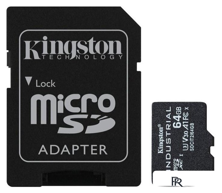 Карта памяти Kingston Industrial microSDXC SDCIT2/64GB 64GB (с адаптером) - Изображение №1 — Интернет-магазин ПроЗаказ
