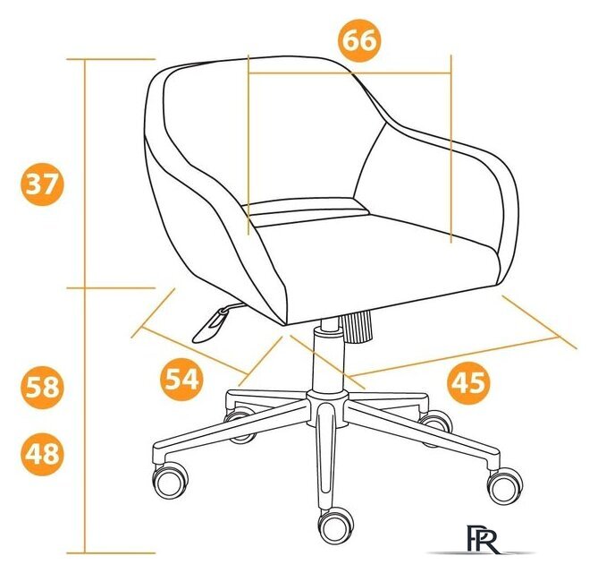 Офисное кресло TetChair Modena (флок, хром/синий) - Изображение №14 — Интернет-магазин ПроЗаказ