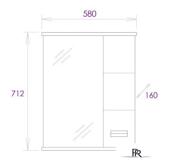 Onika Шкаф с зеркалом Балтика 58.01 205846 - Изображение №2 — Интернет-магазин ПроЗаказ