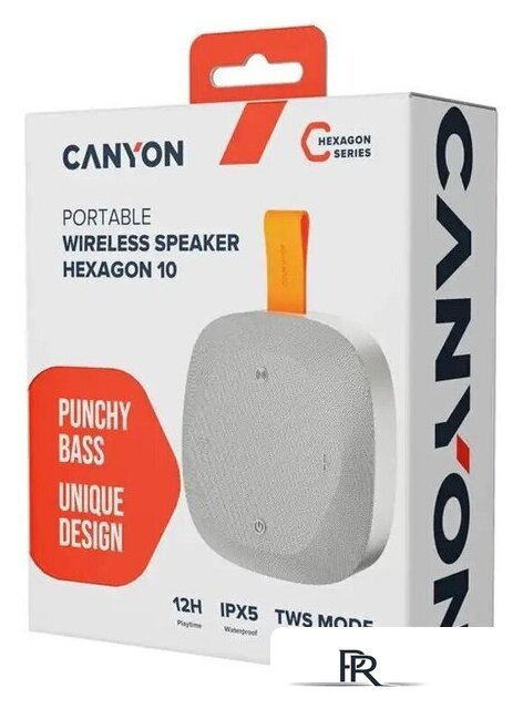 Беспроводная колонка Canyon Hexagon 10 (серый/оранжевый) - Изображение №7 — Интернет-магазин ПроЗаказ