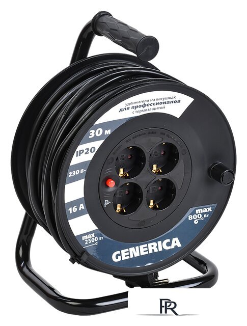 Удлинитель на катушке Generica УК30 WKP20-16-04-30-G (30 м, черный) - Изображение №1 — Интернет-магазин ПроЗаказ