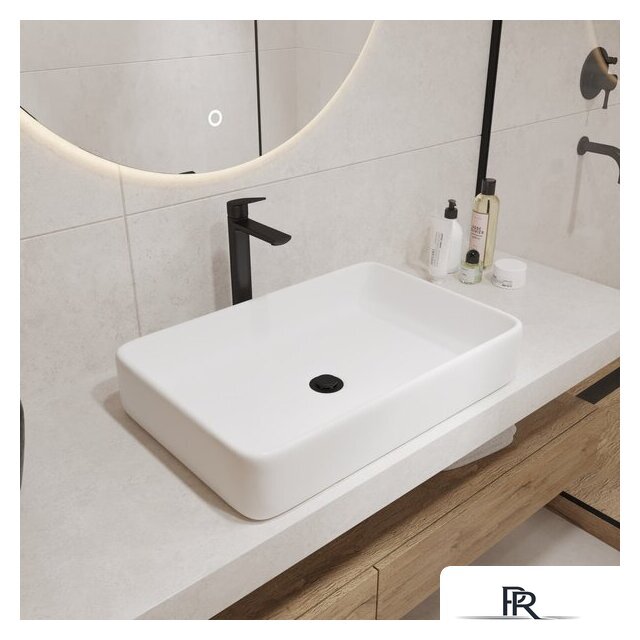 Умывальник Lauter 21842 + клапан 21190W + сифон 21635W (белый матовый) - Изображение №4 — Интернет-магазин ПроЗаказ