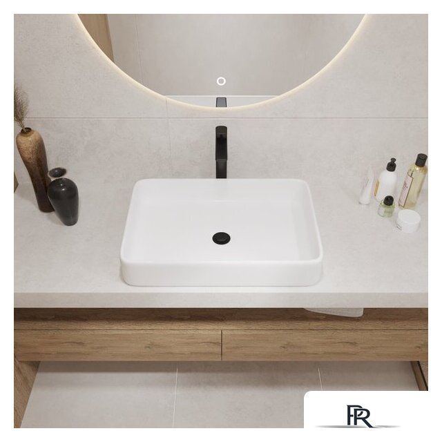 Умывальник Lauter 21842 + клапан 21190W + сифон 21635W (белый матовый) - Изображение №5 — Интернет-магазин ПроЗаказ