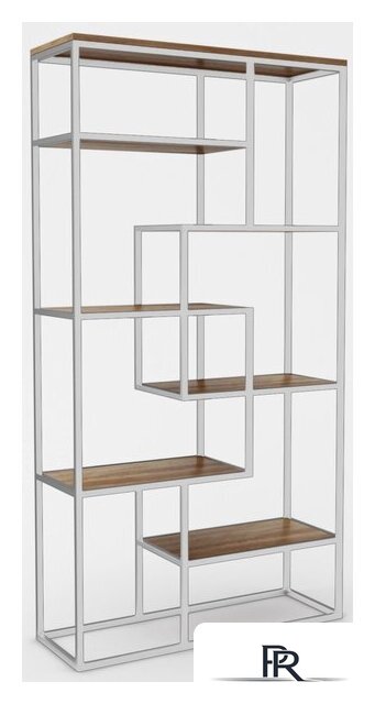 Стеллаж Hype Mebel Зиг-Заг-2 120x200 (белый/дуб галифакс олово) - Изображение №1 — Интернет-магазин ПроЗаказ