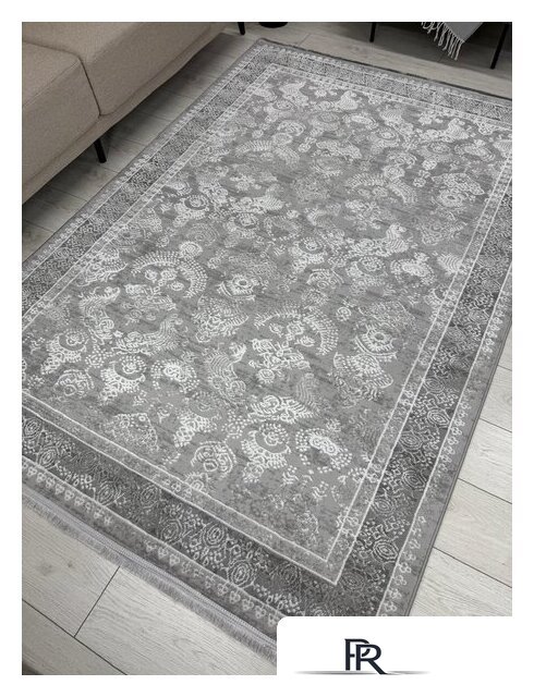 Ковер для жилой комнаты Radjab Carpet Афина Прямоугольник 9008A 12793RK (2.4x3.4, Grey/Cream) - Изображение №3 — Интернет-магазин ПроЗаказ