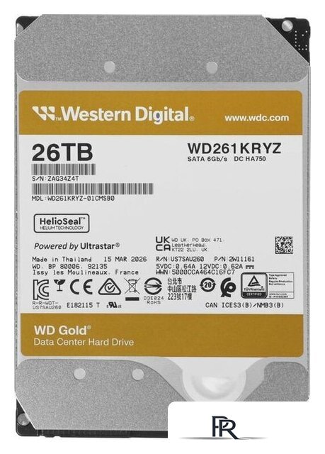 Жесткий диск WD Gold 26TB WD261KRYZ - Изображение №1 — Интернет-магазин ПроЗаказ