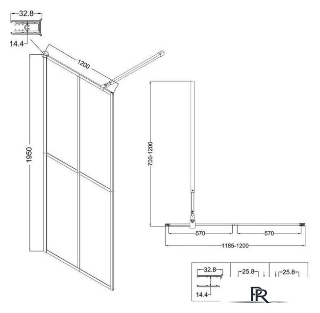 Душевая стенка Niagara NG-686-12BLACK 120x195 (черный матовый/прозрачное стекло) - Изображение №11 — Интернет-магазин ПроЗаказ