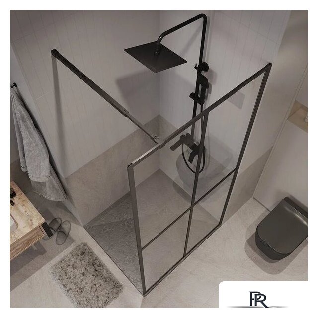 Душевая стенка Niagara NG-686-12BLACK 120x195 (черный матовый/прозрачное стекло) - Изображение №2 — Интернет-магазин ПроЗаказ