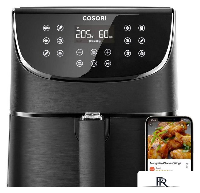 Аэрогриль (аэрофритюрница) Cosori TurboBlaze Chef Edition Air Fryer CAF-DC601-KEU Grey - Изображение №5 — Интернет-магазин ПроЗаказ