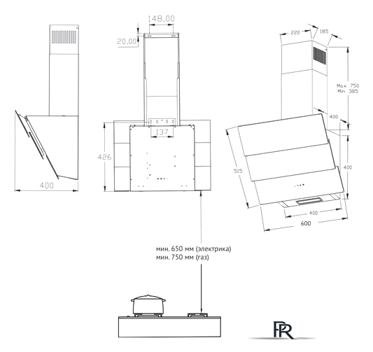 Кухонная вытяжка Korting KHC 68073 GN - Изображение №3 — Интернет-магазин ПроЗаказ