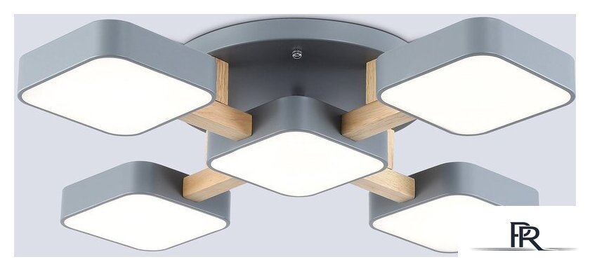 Подвесная люстра Ambrella light FL4882/5 GR/WD (серый/дерево) - Изображение №1 — Интернет-магазин ПроЗаказ