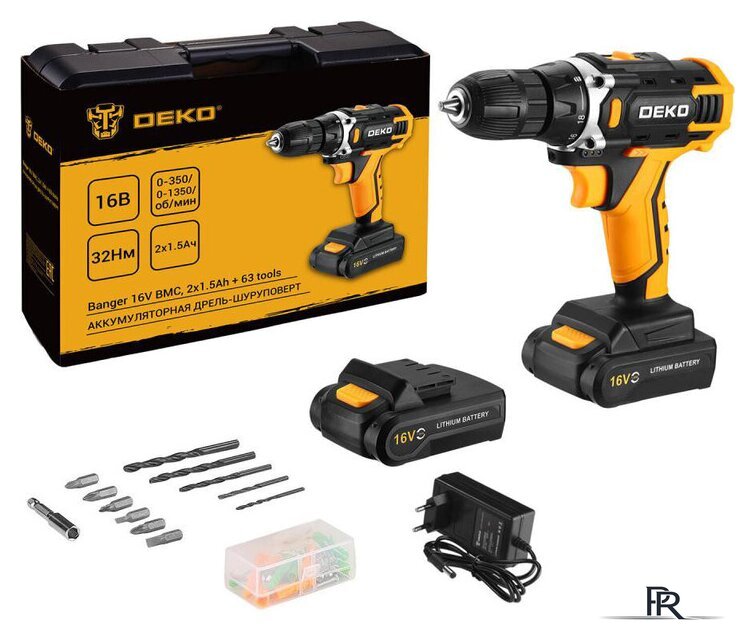 Дрель-шуруповерт Deko Banger 16V 080-1003 (с 2-мя АКБ, кейс, оснастка) - Изображение №1 — Интернет-магазин ПроЗаказ