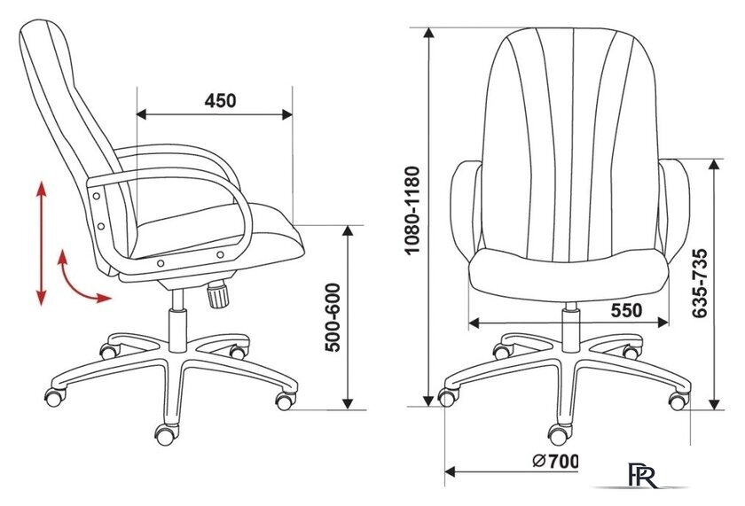 Офисное кресло Бюрократ T-898/3С1GR (серый) - Изображение №5 — Интернет-магазин ПроЗаказ