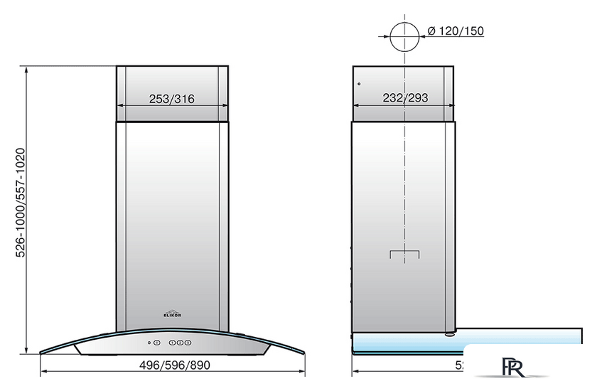 Кухонная вытяжка Elikor Аметист 50Н-430-К3Д (нержавеющая сталь) - Изображение №5 — Интернет-магазин ПроЗаказ