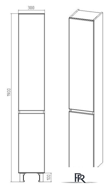  Viant Шкаф-пенал Мальта VMAL300BEL-PEN - Изображение №3 — Интернет-магазин ПроЗаказ