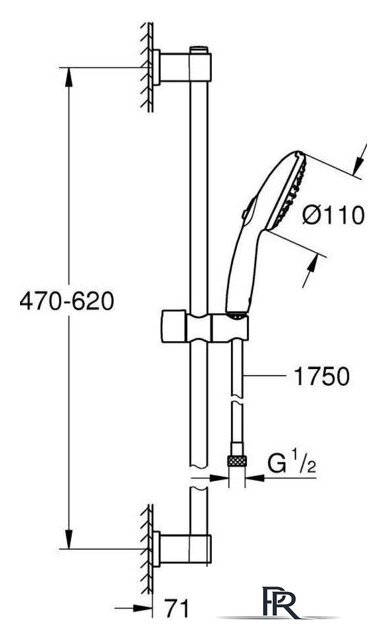 Душевой гарнитур  Grohe Vitalio Start 110 279482431 - Изображение №5 — Интернет-магазин ПроЗаказ