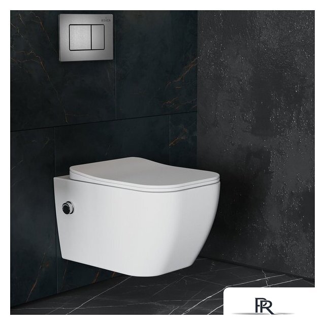 Унитаз подвесной Roxen Cube Bidet One Rimless 6 в 1 StounFix Dual Fresh 623444 (оружейная сталь/металл) - Изображение №12 — Интернет-магазин ПроЗаказ