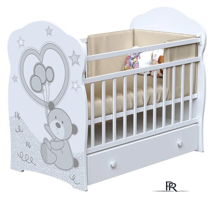 Классическая детская кроватка VDK Toby маятник и ящик (белый) - Изображение №1 — Интернет-магазин ПроЗаказ