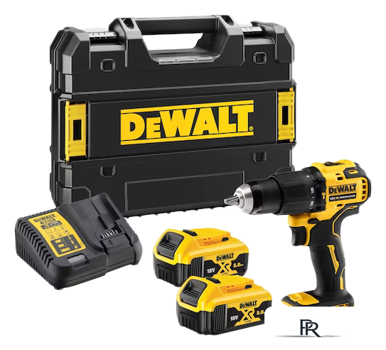 Ударная дрель-шуруповерт DeWalt DCD709P2T (с 2-мя АКБ 5 Ач, кейс) - Изображение №1 — Интернет-магазин ПроЗаказ