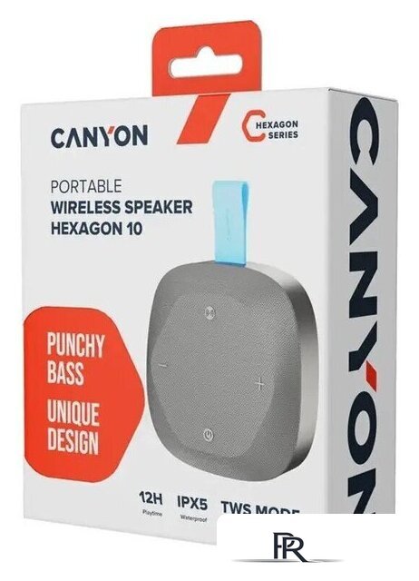 Беспроводная колонка Canyon Hexagon 10 (серый/синий) - Изображение №5 — Интернет-магазин ПроЗаказ