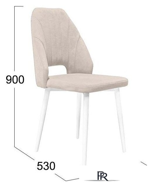 Стул Трия Капри конус Т2 исп.2 (белый муар/велюр бежевый) - Изображение №3 — Интернет-магазин ПроЗаказ