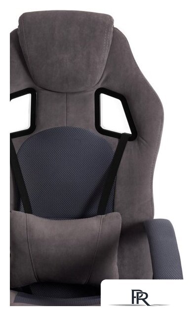 Игровое (геймерское) кресло TetChair Driver (флок/ткань, серый) - Изображение №6 — Интернет-магазин ПроЗаказ