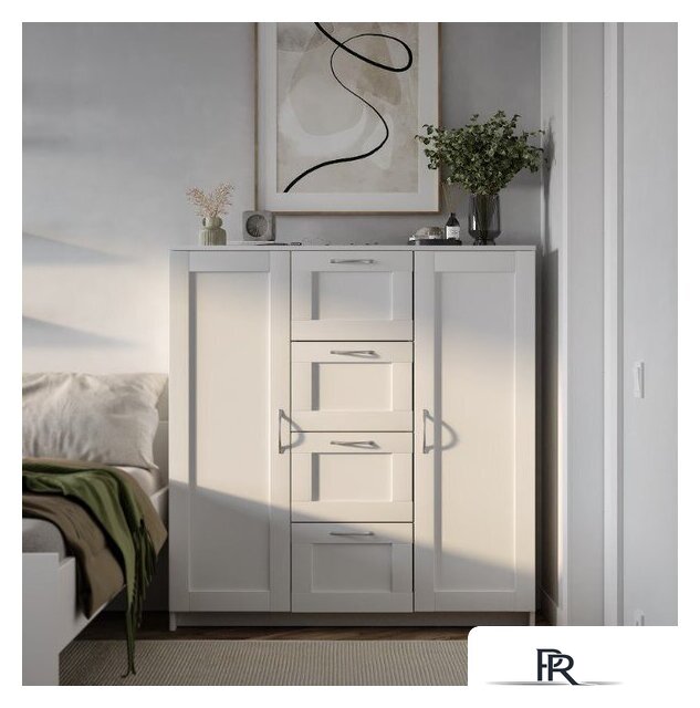 Тумба Mio Tesoro Сириус 2 двери и 4 ящика 117x123 2.02.03.350.1 (белый) - Изображение №4 — Интернет-магазин ПроЗаказ