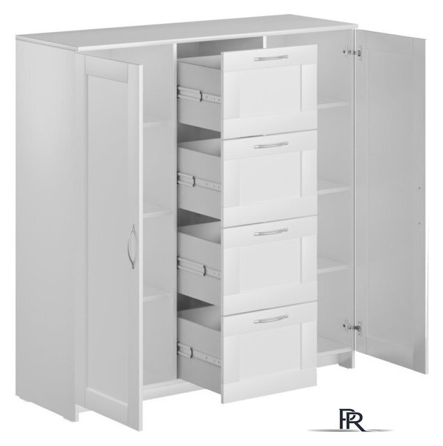 Тумба Mio Tesoro Сириус 2 двери и 4 ящика 117x123 2.02.03.350.1 (белый) - Изображение №2 — Интернет-магазин ПроЗаказ