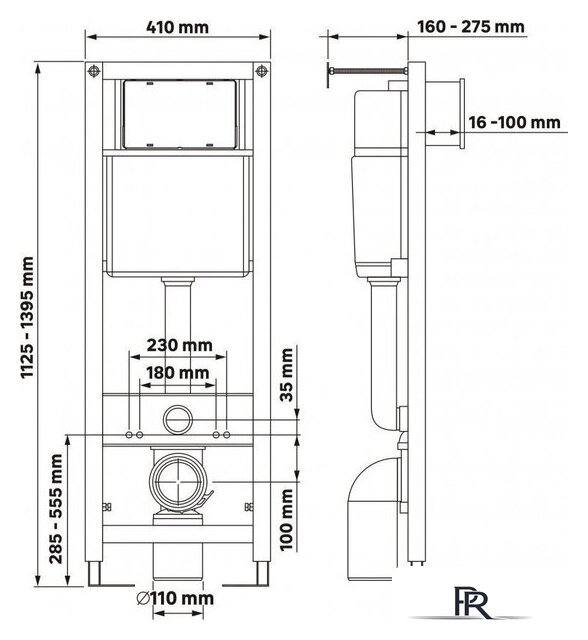 Унитаз подвесной Berges Wasserhaus Ventas Black Rimless + АТОМ 410 AT-043343 (с сиденьем) - Изображение №11 — Интернет-магазин ПроЗаказ