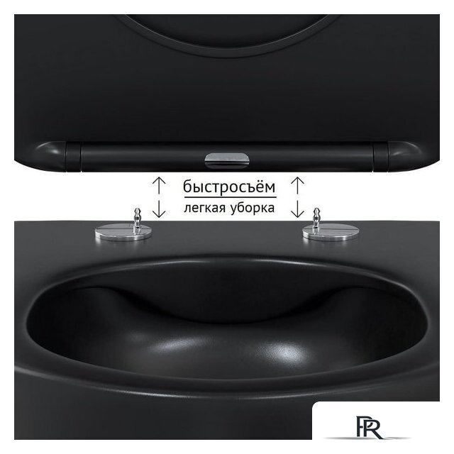 Унитаз подвесной Berges Wasserhaus Ventas Black Rimless + АТОМ 410 AT-043343 (с сиденьем) - Изображение №7 — Интернет-магазин ПроЗаказ