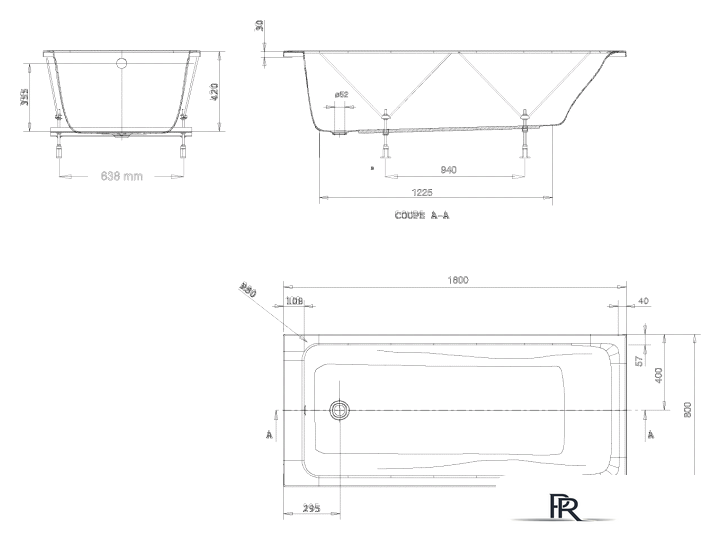 Ванна Jacob Delafon Odeon Up 180x80 [E6048RU-00] - Изображение №2 — Интернет-магазин ПроЗаказ