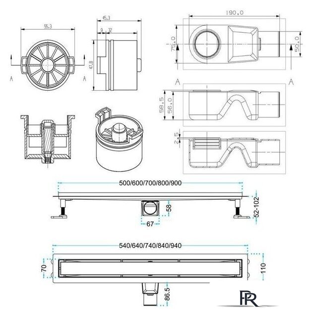 Трап/канал Aquabath Line AB010-SS-600 - Изображение №2 — Интернет-магазин ПроЗаказ