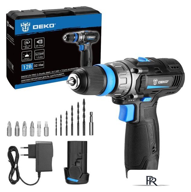 Дрель-шуруповерт Deko DKCD12V PRO 083-1004 (с 2-мя АКБ 1.5Ач, кейс) - Изображение №1 — Интернет-магазин ПроЗаказ