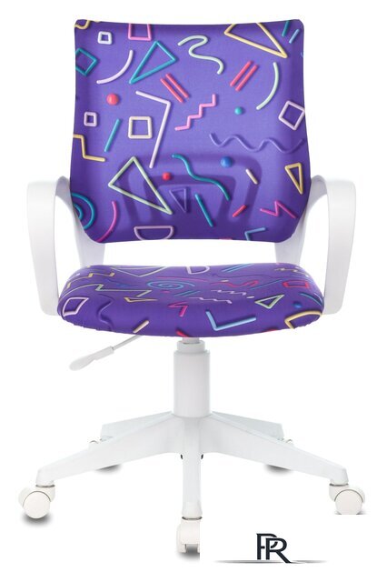 Компьютерное кресло Бюрократ Burokids 1W 1920838 (фиолетовый Sticks 08/пластик белый) - Изображение №2 — Интернет-магазин ПроЗаказ