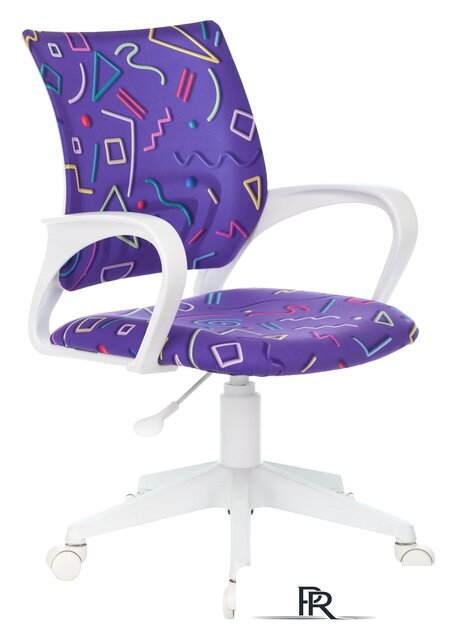 Компьютерное кресло Бюрократ Burokids 1W 1920838 (фиолетовый Sticks 08/пластик белый) - Изображение №1 — Интернет-магазин ПроЗаказ