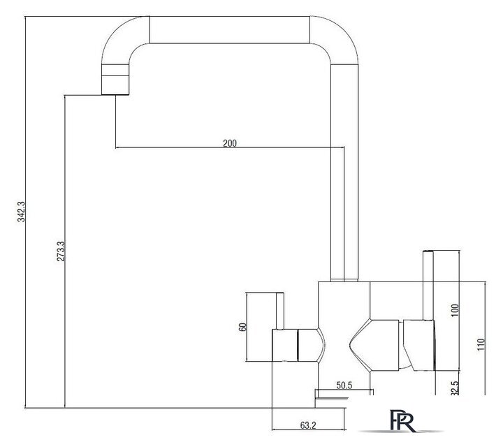 Смеситель Esko FW519Black - Изображение №2 — Интернет-магазин ПроЗаказ