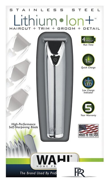 Триммер для бороды и усов Wahl Trimmer Stainless Steel Li-Ion [9818-116] - Изображение №5 — Интернет-магазин ПроЗаказ