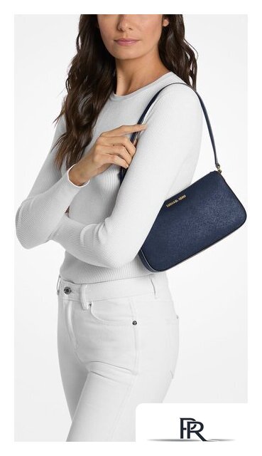 Женская сумка Michael Kors Jet Set Medium Saffiano Leather Pochette (Navy) - Изображение №4 — Интернет-магазин ПроЗаказ