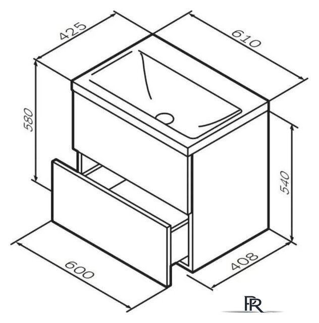  AM.PM Тумба с умывальником Gem M90-FHX0602HF-WCC0602WG - Изображение №12 — Интернет-магазин ПроЗаказ