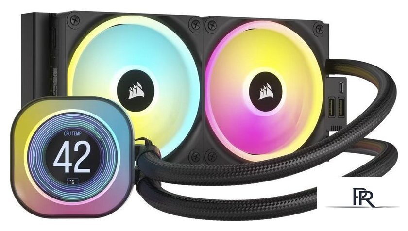 Система жидкостного охлаждения для процессора Corsair iCUE LINK H100i LCD RGB CW-9061007-WW - Изображение №1 — Интернет-магазин ПроЗаказ