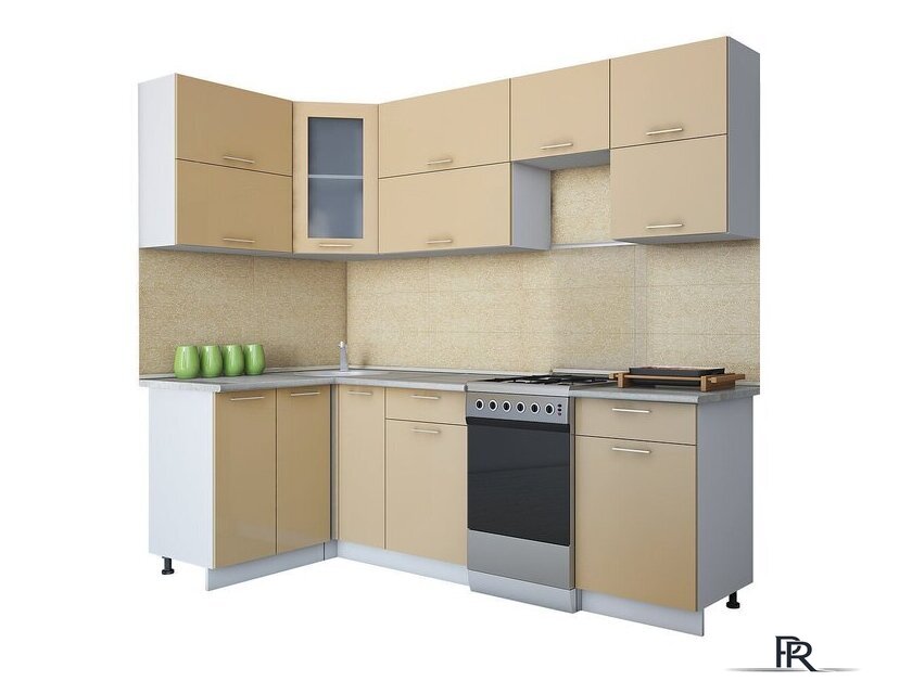 Готовая кухня Интерлиния Мила Gloss 50-12x24 (капучино глянец) - Изображение №1 — Интернет-магазин ПроЗаказ