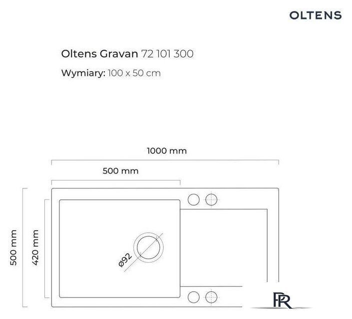 Кухонная мойка Oltens Gravan 72101300 - Изображение №2 — Интернет-магазин ПроЗаказ