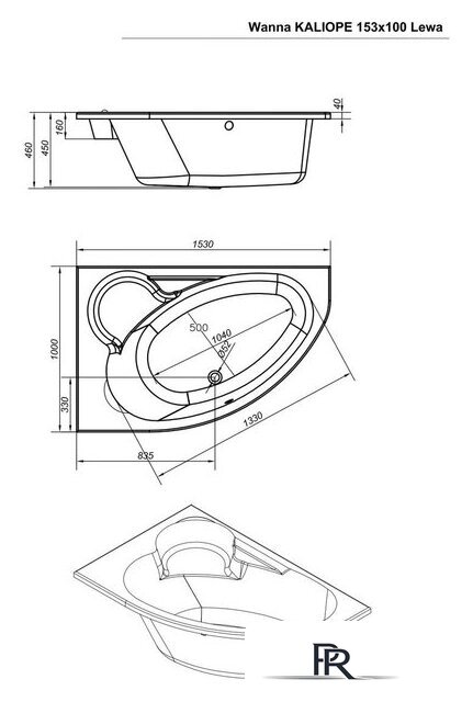Ванна Cersanit Kaliope 153x100 L (с ножками и экраном) - Изображение №8 — Интернет-магазин ПроЗаказ