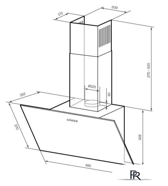 Кухонная вытяжка LEX Moza 500 (черный) - Изображение №4 — Интернет-магазин ПроЗаказ