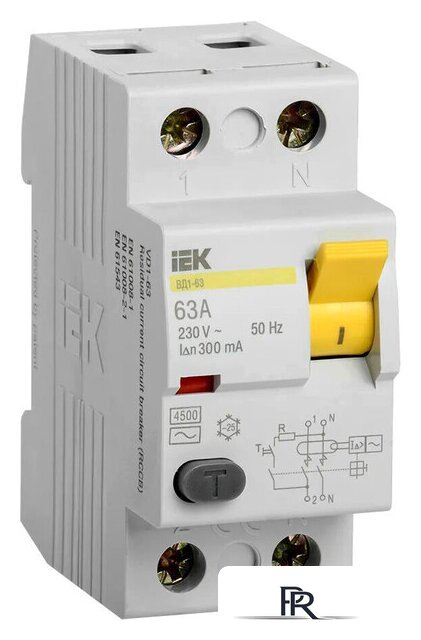 Устройство защитного отключения IEK ВД1-63 2P 63А 300mA MDV10-2-063-300 - Изображение №1 — Интернет-магазин ПроЗаказ