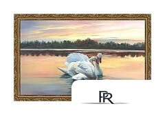 Картина Декарт Лебеди на закате 8Л0509 (в раме) - Изображение №1 — Интернет-магазин ПроЗаказ